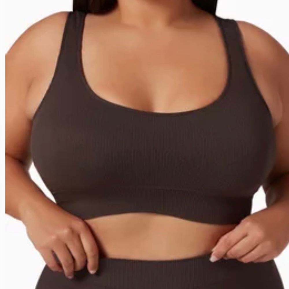 Skims Ribbed Scoop Bralette Soot L/XL NWT - Picture 2 of 8